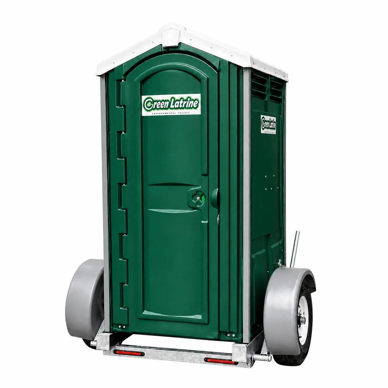 Trailer mounted portable toilet rental for mobile crews and construction sites